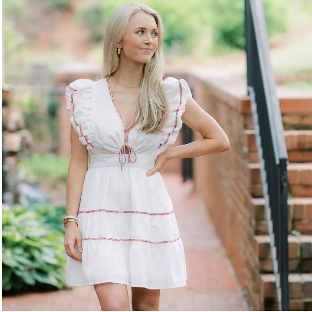 Crosby By Mollie Burch Holcomb Dress In Whitewash Size Xs